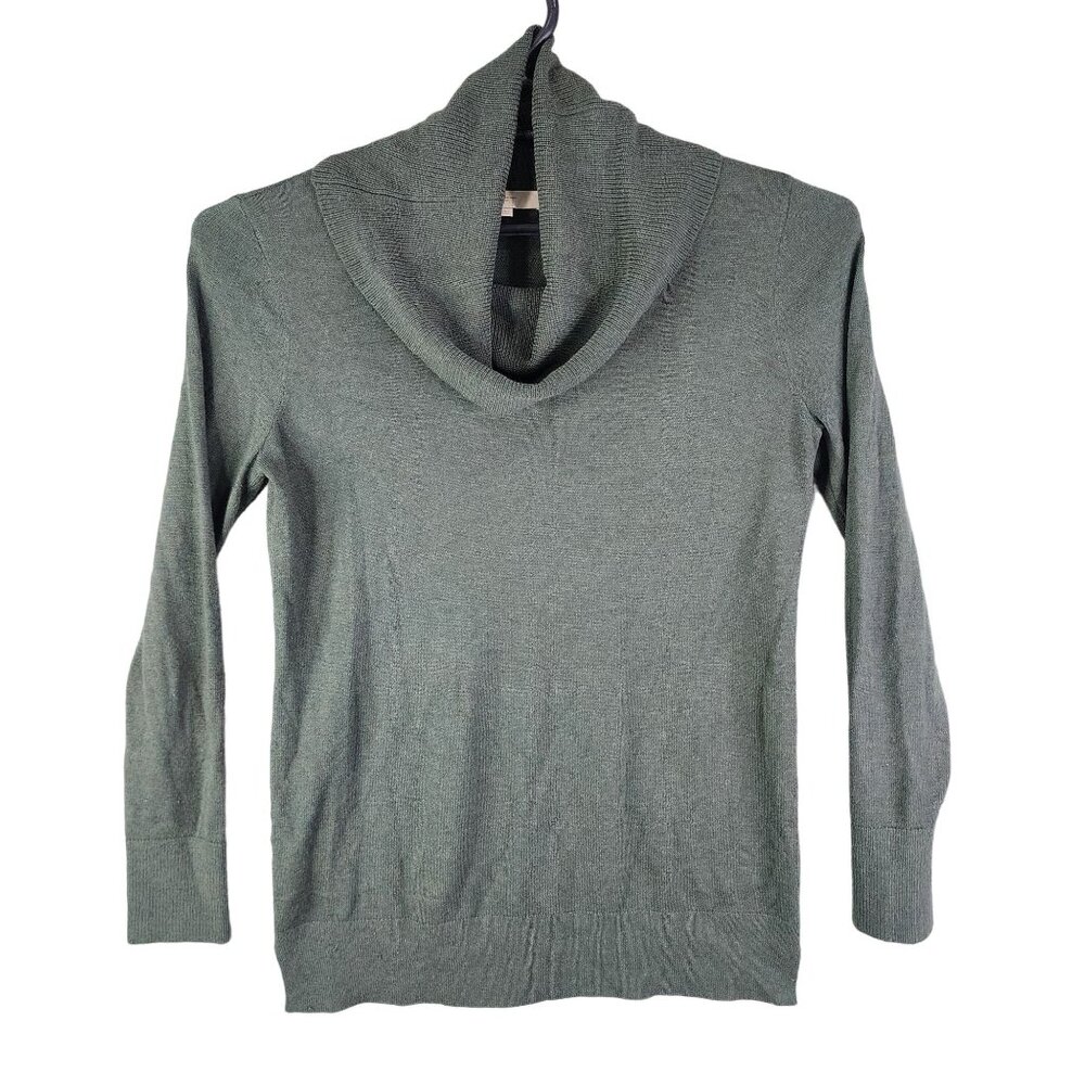 Womens Green LOFT Cowl Neck Sweater Pullover Long Sleeve Size M